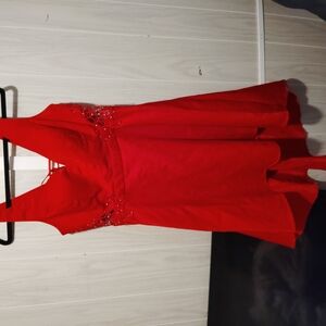 Elegant Red Halter Dress